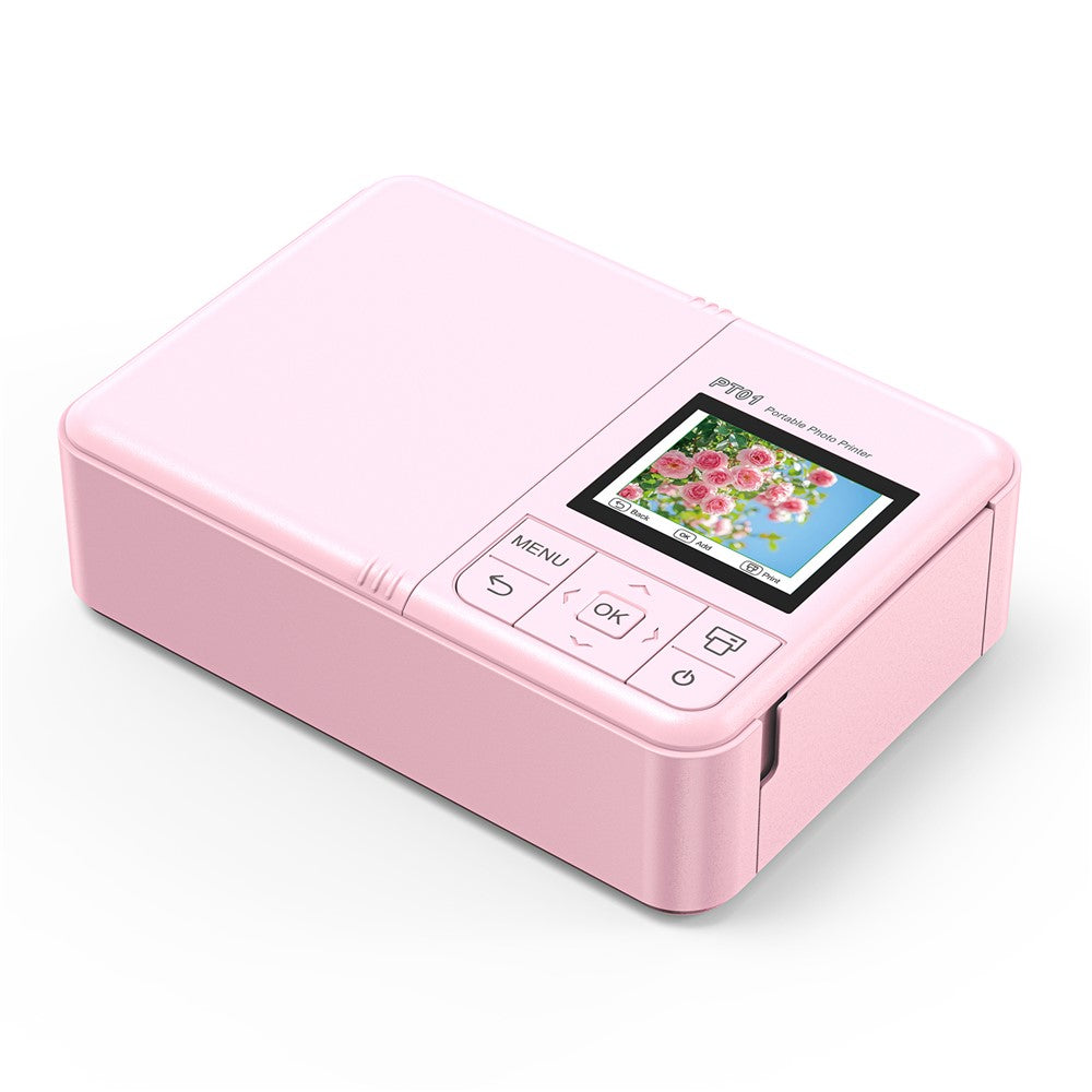 PT01 Portable Full Color Photo Printer 600DPI Color WiFi Inkjet 2.0 IPS Screen Picture Printer