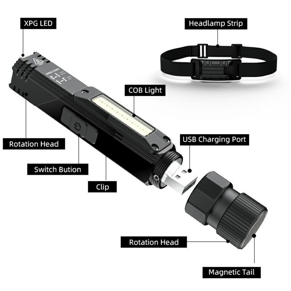 SUPFIRE G19 Multifunction Flashlight with COB Light 5W 500 Lumen