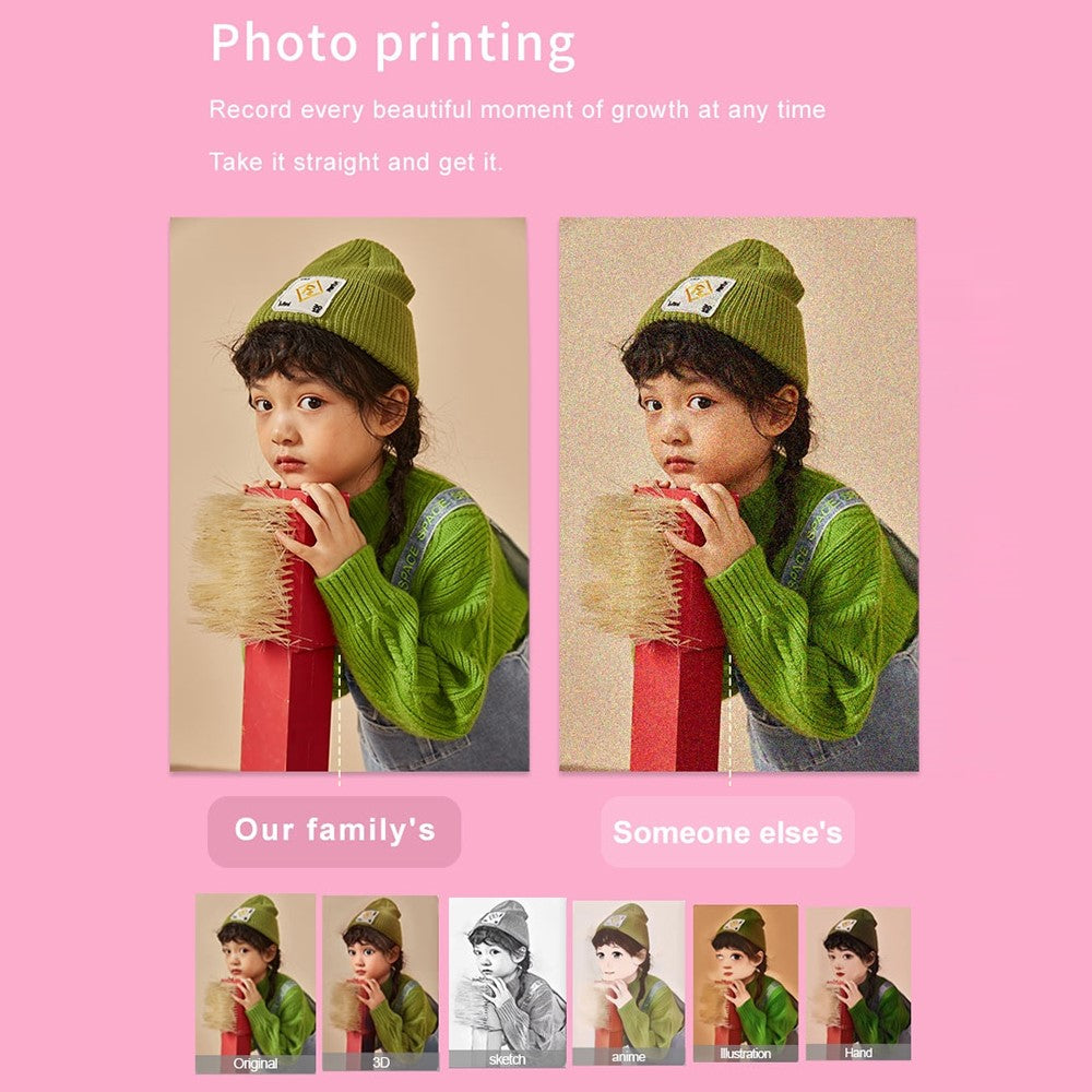 KDC-019C Mini Bluetooth-compatible Thermal Printer Kids Student Wireless Inkless Photo Label Printer