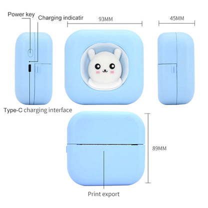 KDC-019C Mini Bluetooth-compatible Thermal Printer Kids Student Wireless Inkless Photo Label Printer