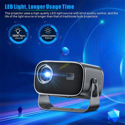 P19 Portable Projector 720P HD Video Android 13 WiFi Bluetooth-compatible Home Theater Office LED Projector