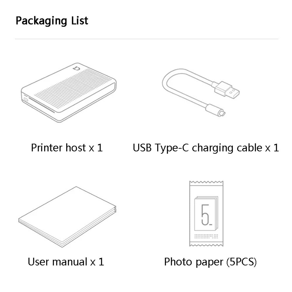 XIAOMI MIJIA 1S Pocket Photo Printer Wireless Inkless Mini Bluetooth-compatible Thermal Printer