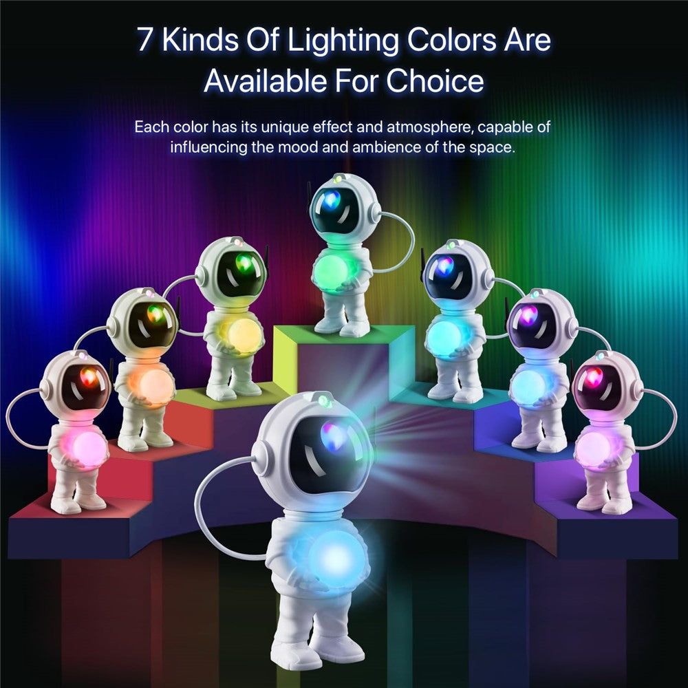 JN2313 Cartoon Astronaut Starry Sky Projection Lamp Bluetooth-compatible Speaker Moon Night Light