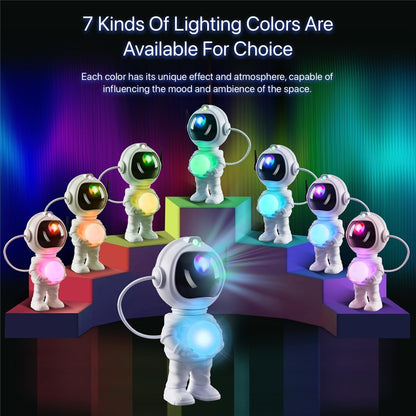 JN2313 Cartoon Astronaut Starry Sky Projection Lamp Bluetooth-compatible Speaker Moon Night Light