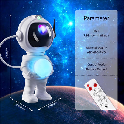 JN2313 Cartoon Astronaut Starry Sky Projection Lamp Bluetooth-compatible Speaker Moon Night Light