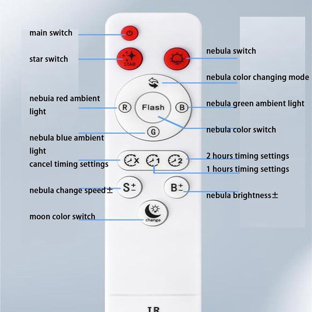 JN2312 Lovely Astronaut Smart Timing Starry Sky Projection Lamp Bluetooth-compatible Speaker Moon Night Light