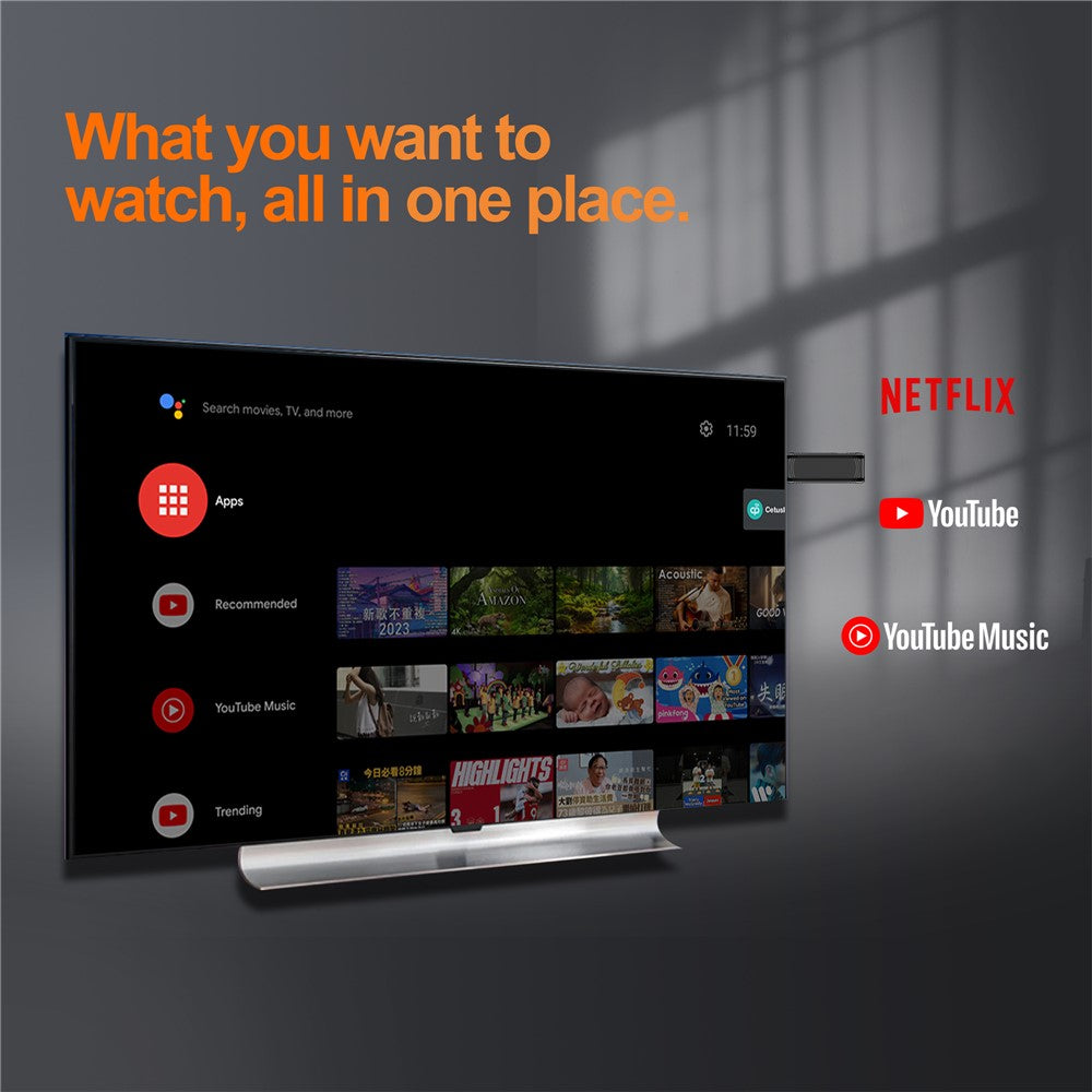 YD925 2+8GB Android Smart TV Stick Quad Core ARM Cortex A53 4K Streaming TV Stick
