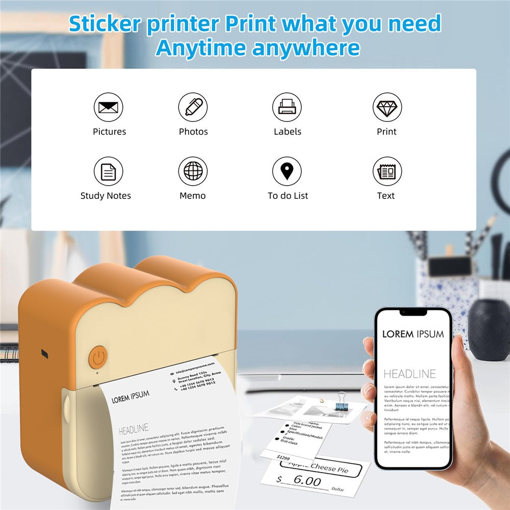 M11 Portable Handheld Mini Pocket Label Printer Bluetooth-compatible Inkless Thermal Printer