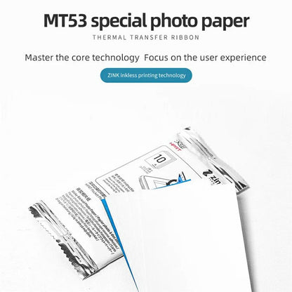 10Pcs for HPRT MT53 Mini Printer 3-inch Self-Adhesive Photo Paper
