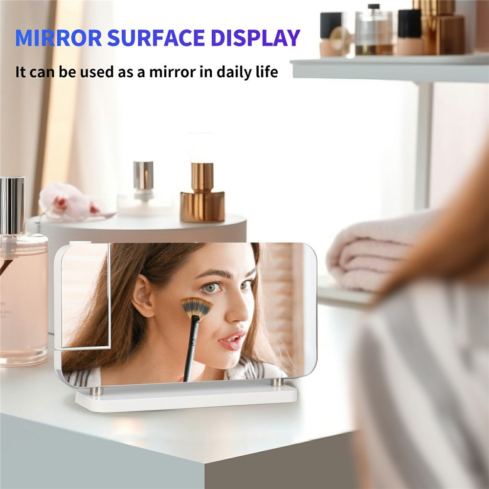 EN8853B Mirror Display RGB Digital Alarm Clock with Adjustable Brightness and Dynamic Color Modes