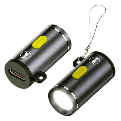 PW-055 2Pcs 210 Lumens USB C Mini LED Flashlight Interior Atmosphere Lighting Torch for Outdoor Walking Cycling