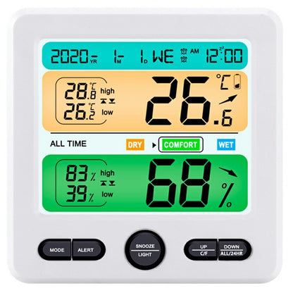 TS-6211 Multifunctional Digital Hygrometer Thermometer Large Display Temperature Humidity Monitor Electronic Clock