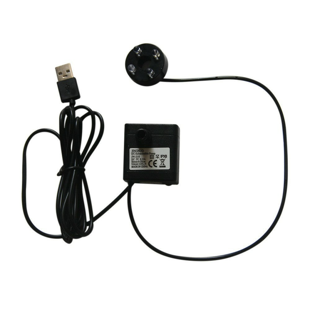 5W Solar Panel USB Output Portable Water Pump with LED Light for Outdoor Fountain Small Pond