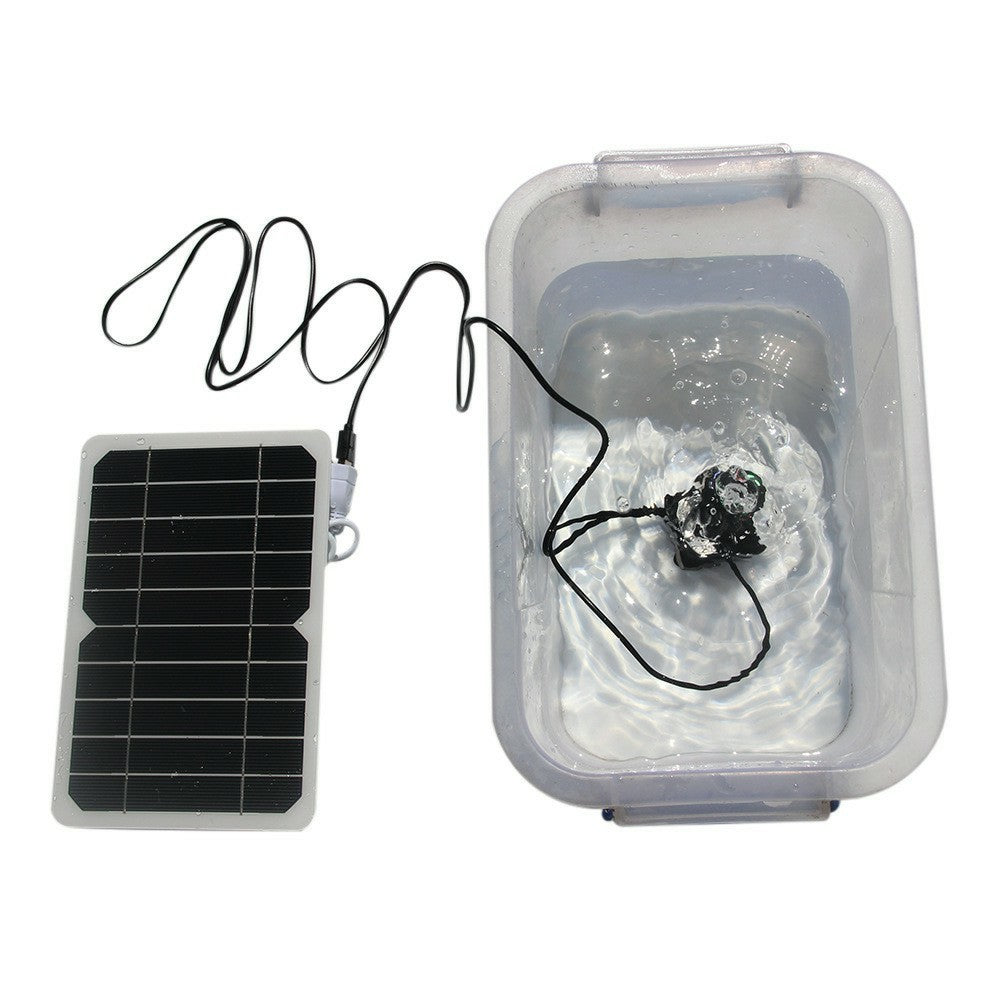 5W Solar Panel USB Output Portable Water Pump with LED Light for Outdoor Fountain Small Pond