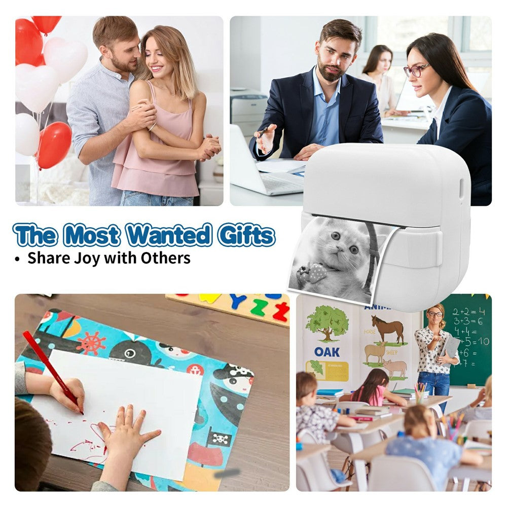 X18 Portable Inkless Thermal Printer 200DPI Bluetooth-compatible Mini Pocket Printer, Standard Version