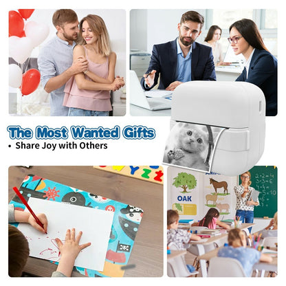 X18 Portable Inkless Thermal Printer 200DPI Bluetooth-compatible Mini Pocket Printer, Standard Version
