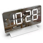 EN8836-A Weekday Display Large Screen Dimmable LED Mirror Digital Alarm Clock with DST Function and Dual Charging Ports