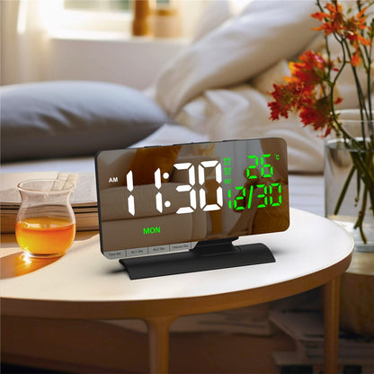 EN8836-B LED Digital Alarm Clock with DST Function Perpetual Calendar Temperature Week Display Desk Clock