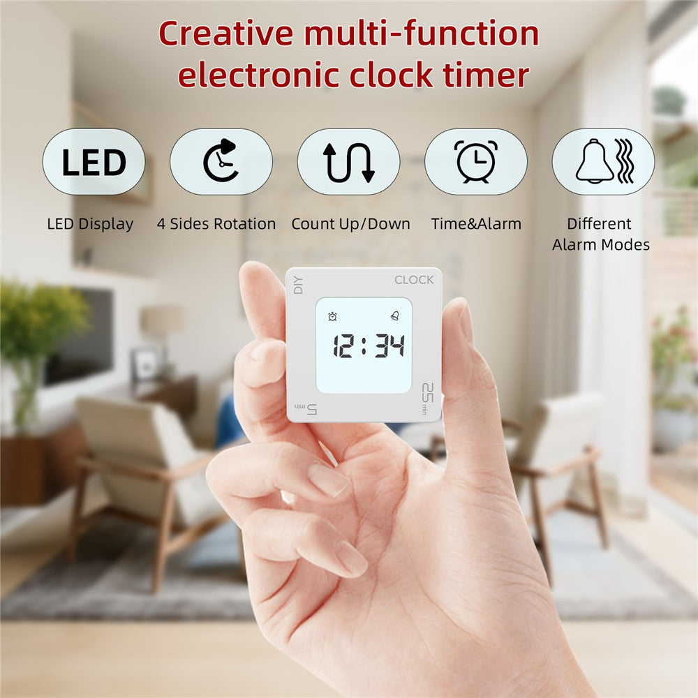 EN7019 Portable Flip Timer Mini Time Reminder Vibrating Timer Countdown Alarm Clock with Backlit