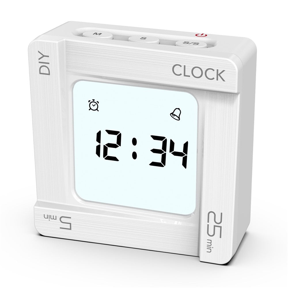 EN7019 Portable Flip Timer Mini Time Reminder Vibrating Timer Countdown Alarm Clock with Backlit