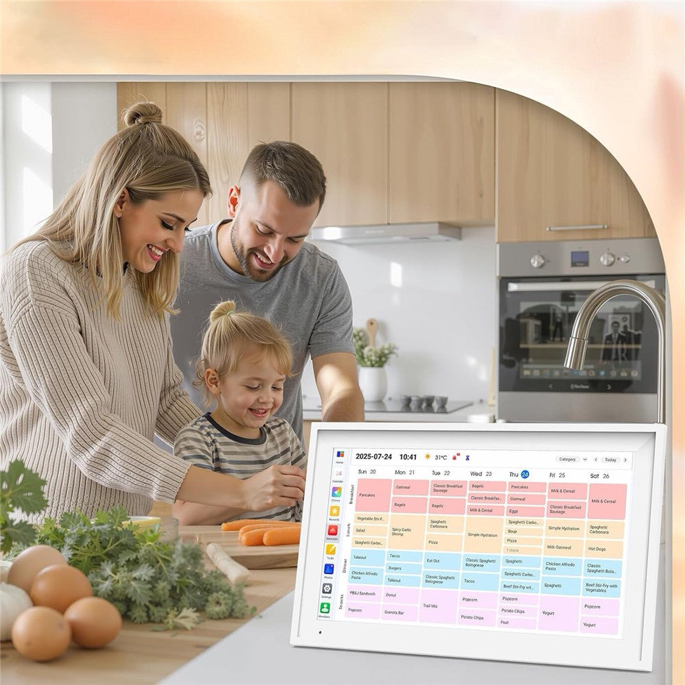 15,6 Zoll Smart Home Planungs-Touchdisplay – Digitaler Familienkalender & Organisationszentrum mit HD-Bildschirm zur Verwaltung von Terminen, Aufgaben und Familienplänen