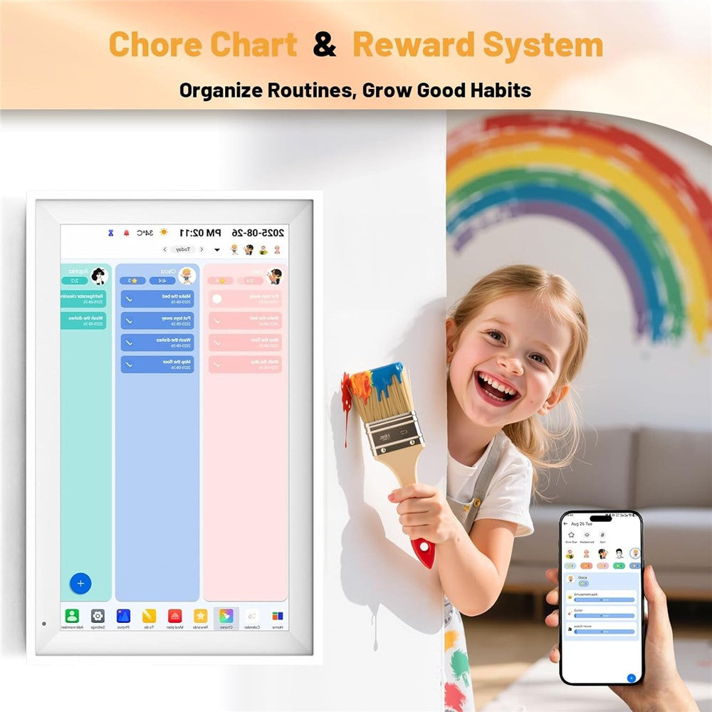 15,6 Zoll Smart Home Organizer Touchscreen – Familienkalender mit Aufgabenverwaltung