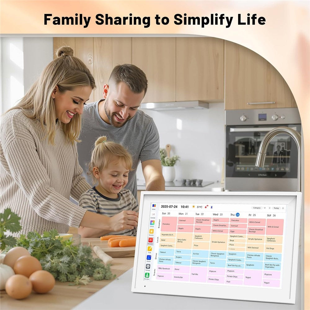 15,6 Zoll Smart Home Planungs-Touchdisplay – Digitaler Familienkalender & Organisationszentrum mit HD-Bildschirm zur Verwaltung von Terminen, Aufgaben und Familienplänen