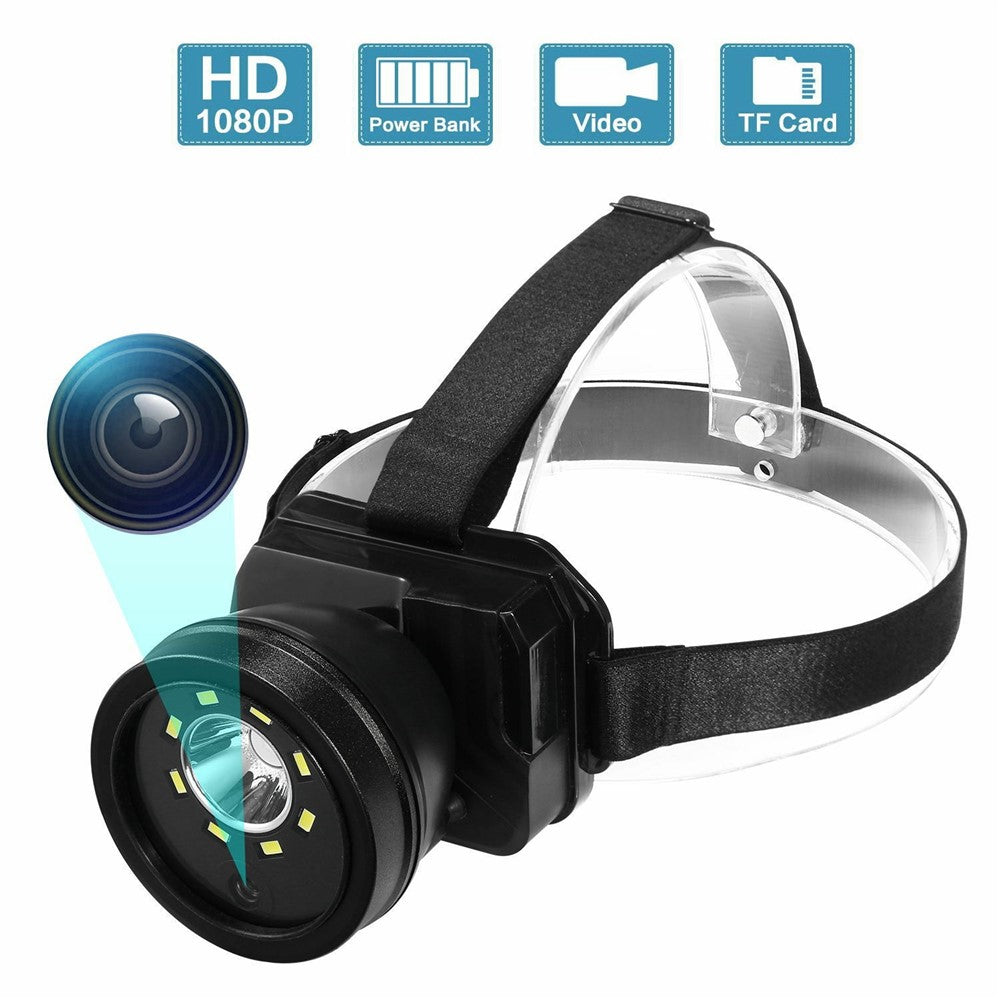901 IPX5 Waterproof Headlamp for Night Fishing Outdoor Adventure Wearable Flashlight with Camera