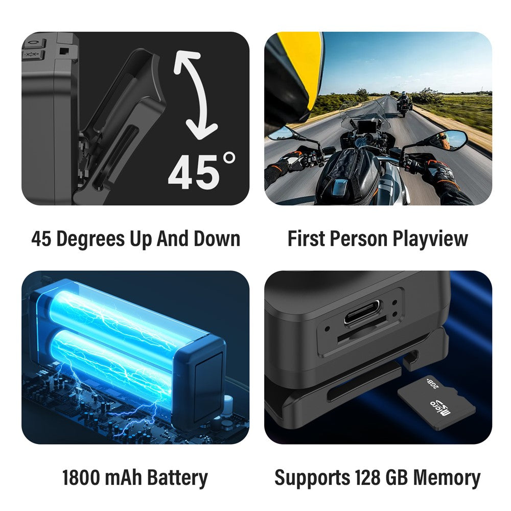 D8 Head-Mounted Light with 1080P Video Recording Gesture Sensing Bright Energy-Saving Headlamp Camera