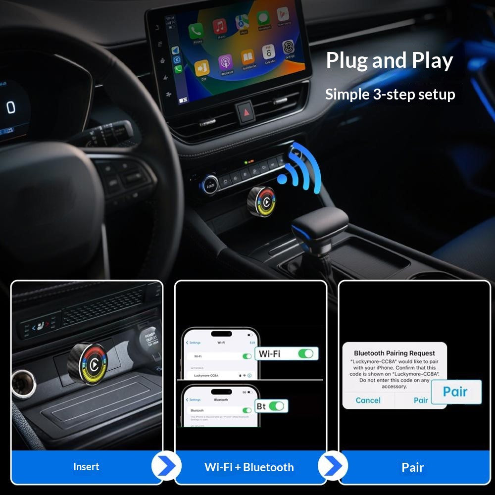 M47 2in1 AI Box: Drahtloser Adapter für CarPlay & Android Auto