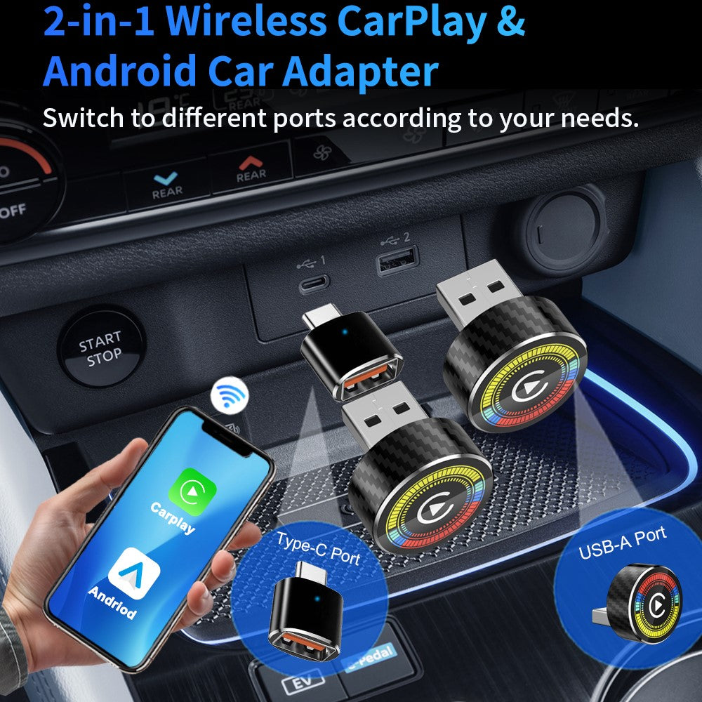 M47 2in1 AI Box: Drahtloser Adapter für CarPlay & Android Auto