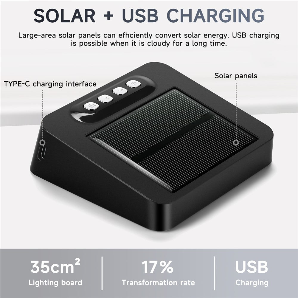 GS-301 Solar Powered Clock Temperature Display LED Digital Alarm Clock with Fatigue Driving Reminder
