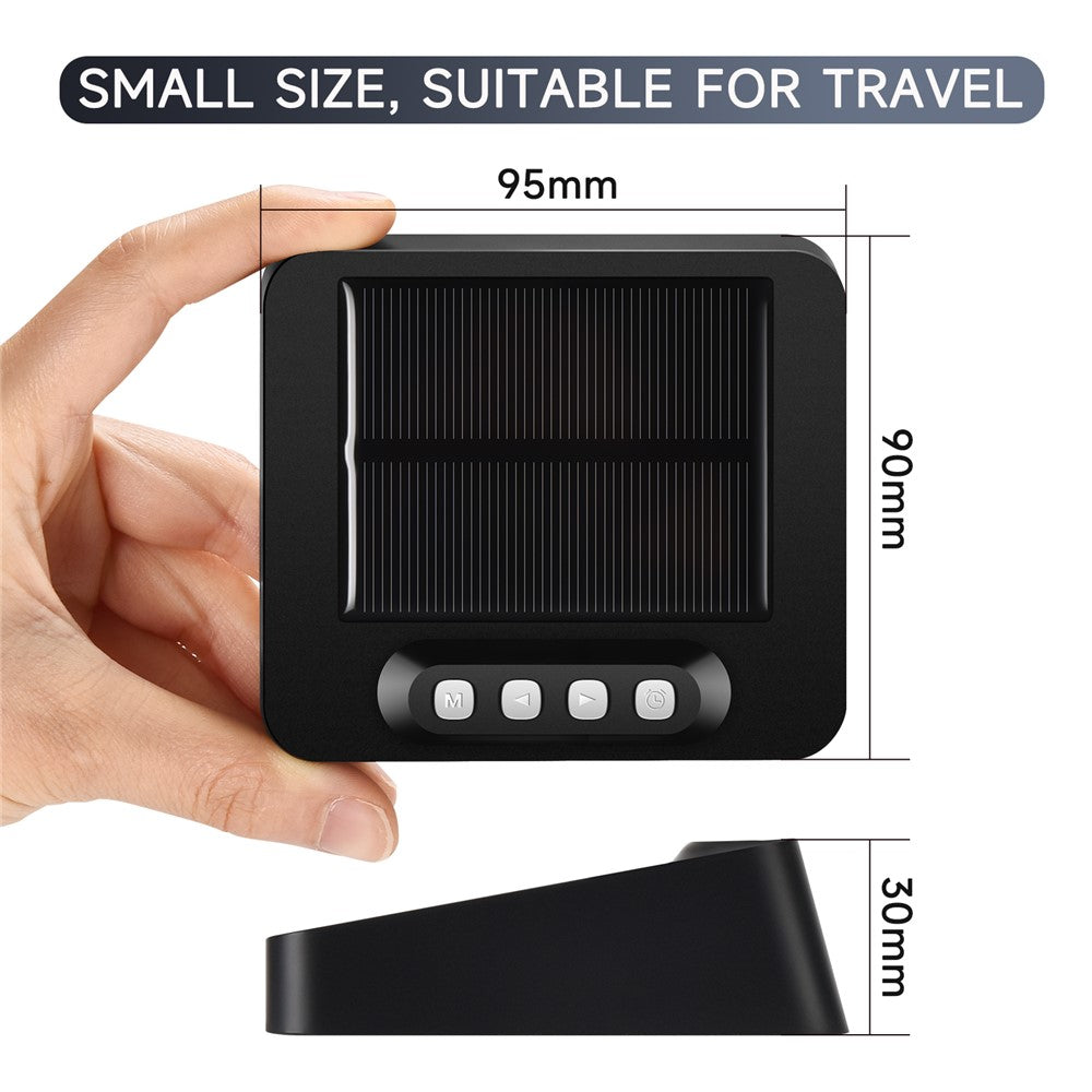 GS-301 Solar Powered Clock Temperature Display LED Digital Alarm Clock with Fatigue Driving Reminder