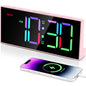 GS-G11 RGB Digital Clock LED Display Alarm Clock Adjustable Volume and Brightness Table Clock for Living Room Bedroom