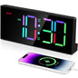 GS-G11 RGB Digital Clock LED Display Alarm Clock Adjustable Volume and Brightness Table Clock for Living Room Bedroom