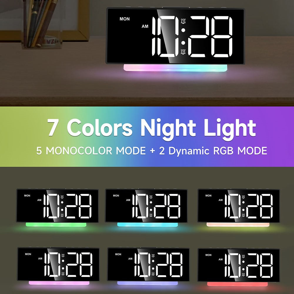 GS-G10 LED Digital Clock for Living Room TV Stand 3 Volume Levels Electronic Alarm Clock with Night Light