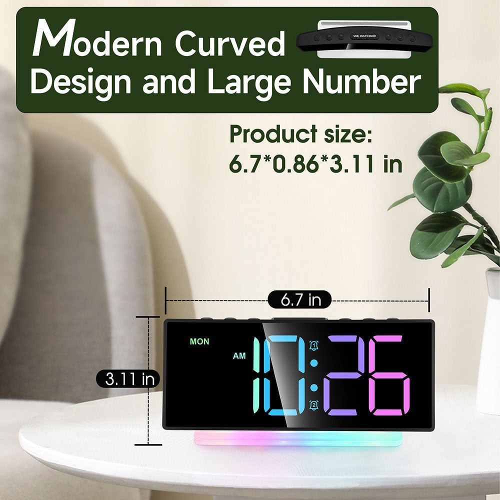GS-G10 LED Digital Clock for Living Room TV Stand 3 Volume Levels Electronic Alarm Clock with Night Light