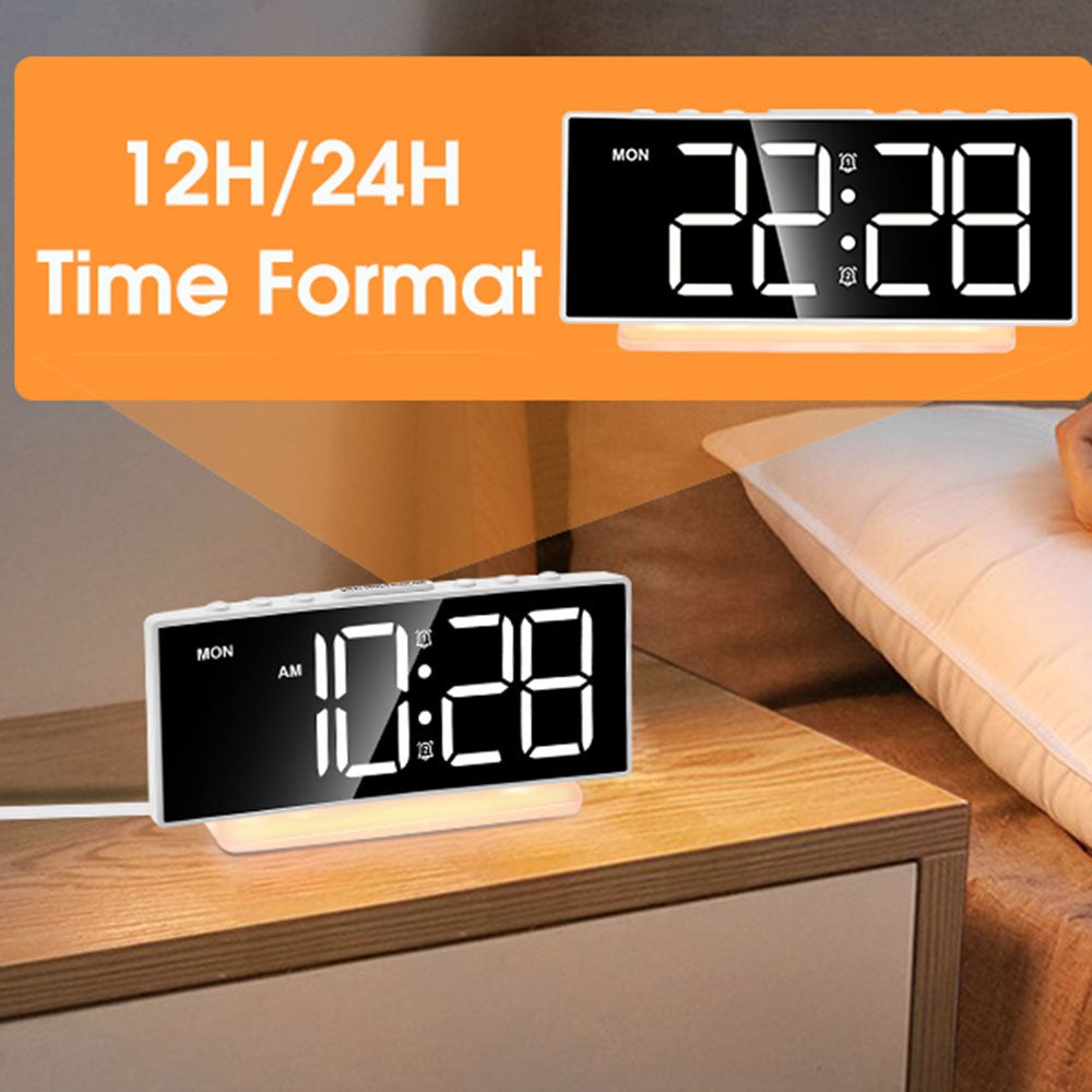 GS-G10 LED Digital Clock for Living Room TV Stand 3 Volume Levels Electronic Alarm Clock with Night Light