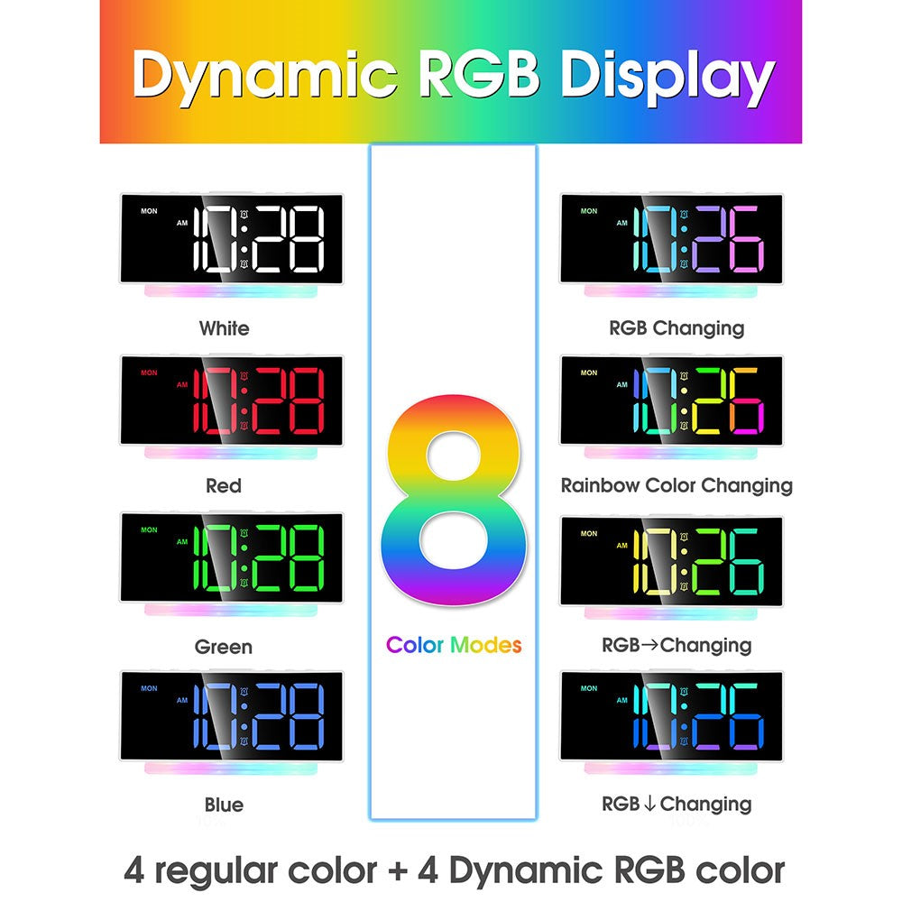GS-G10 LED Digital Clock for Living Room TV Stand 3 Volume Levels Electronic Alarm Clock with Night Light