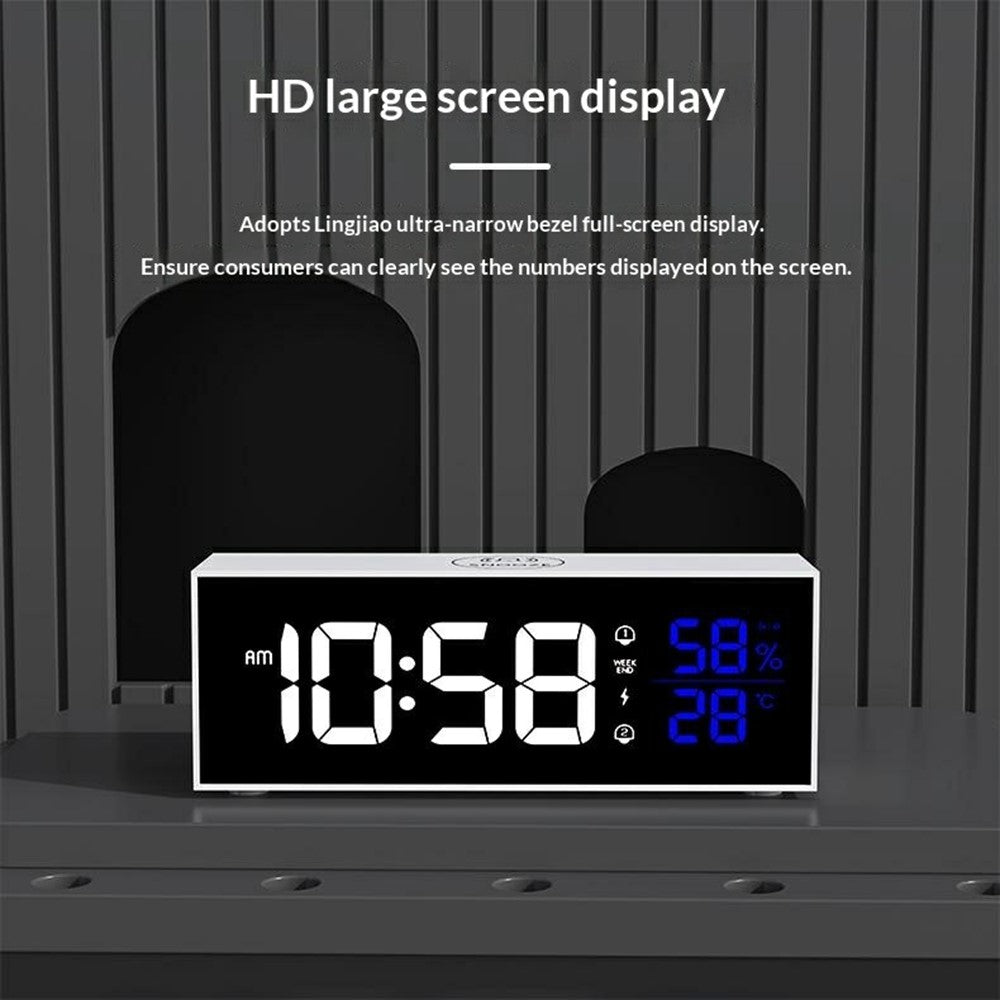 GS-8812 Multi-function Music Alarm Clock Mirror Display LED Digital Indoor Thermometer Hygrometer
