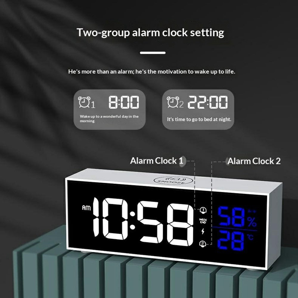 GS-8812 Multi-function Music Alarm Clock Mirror Display LED Digital Indoor Thermometer Hygrometer