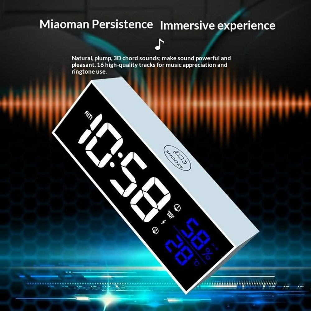 GS-8812 Multi-function Music Alarm Clock Mirror Display LED Digital Indoor Thermometer Hygrometer