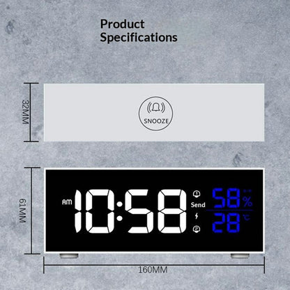GS-8812 Multi-function Music Alarm Clock Mirror Display LED Digital Indoor Thermometer Hygrometer