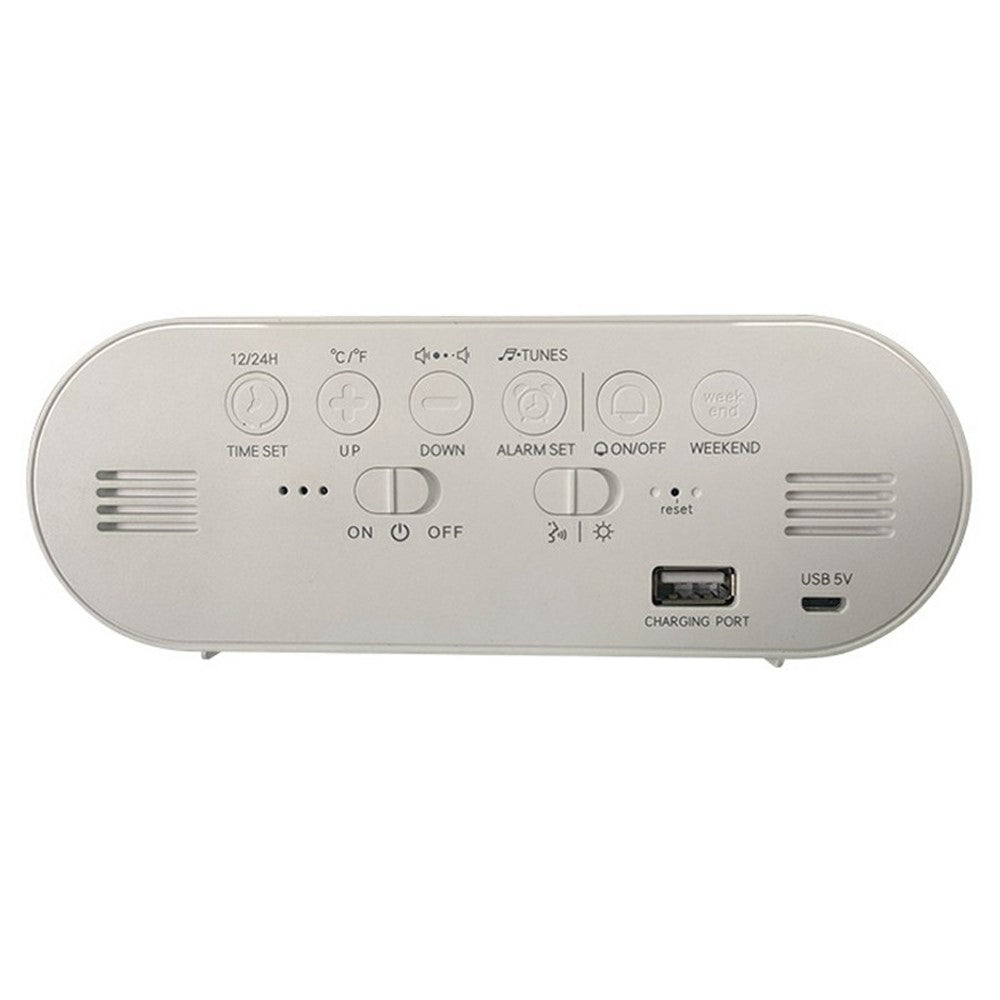 GS-8811 LED Mirror Alarm Clock Digital Display Thermometer Hygrometer Smart Music Clock
