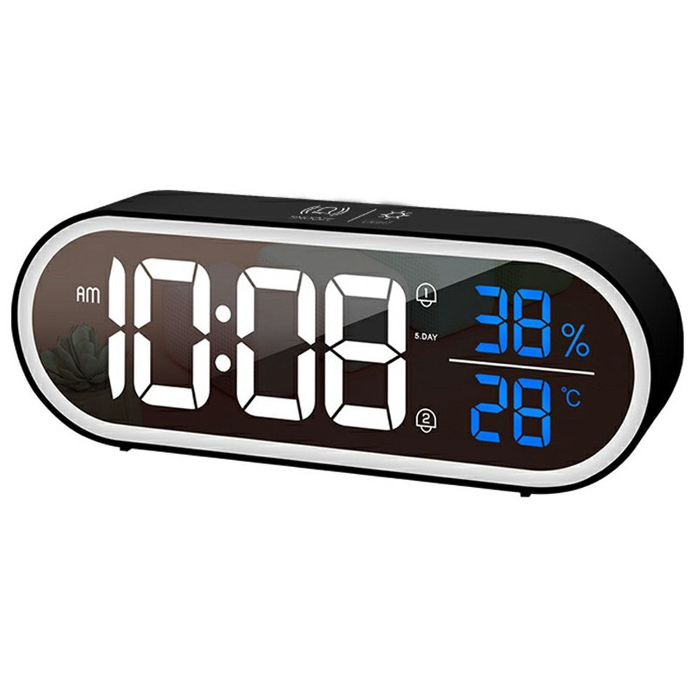 GS-8811 LED Mirror Alarm Clock Digital Display Thermometer Hygrometer Smart Music Clock