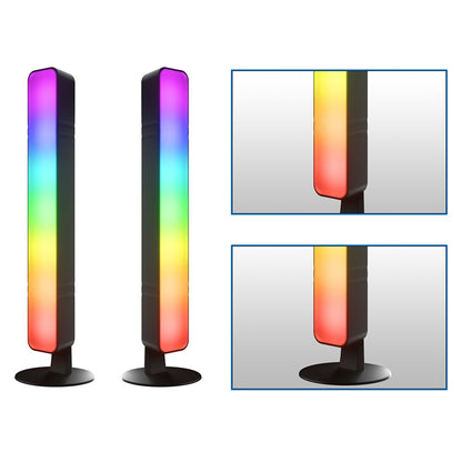 D04 2Pcs Sound Pickup RGB Desktop Ambient Light Smart Gaming Light Bar with Remote Control, Bluetooth-compatible Version