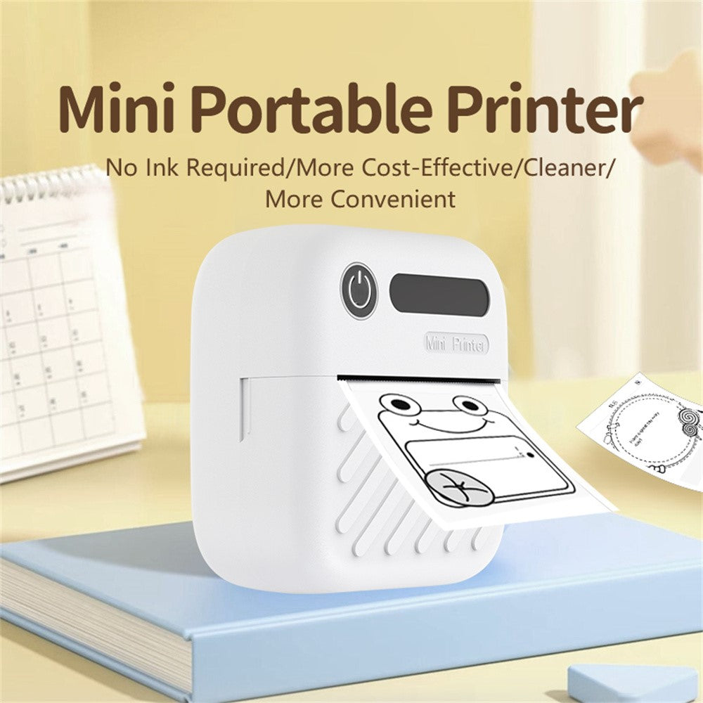 A36 Mini Thermal Printer 200 DPI Portable  Bluetooth-compatible Label Printer for Office Study (APP: AumiLabel)