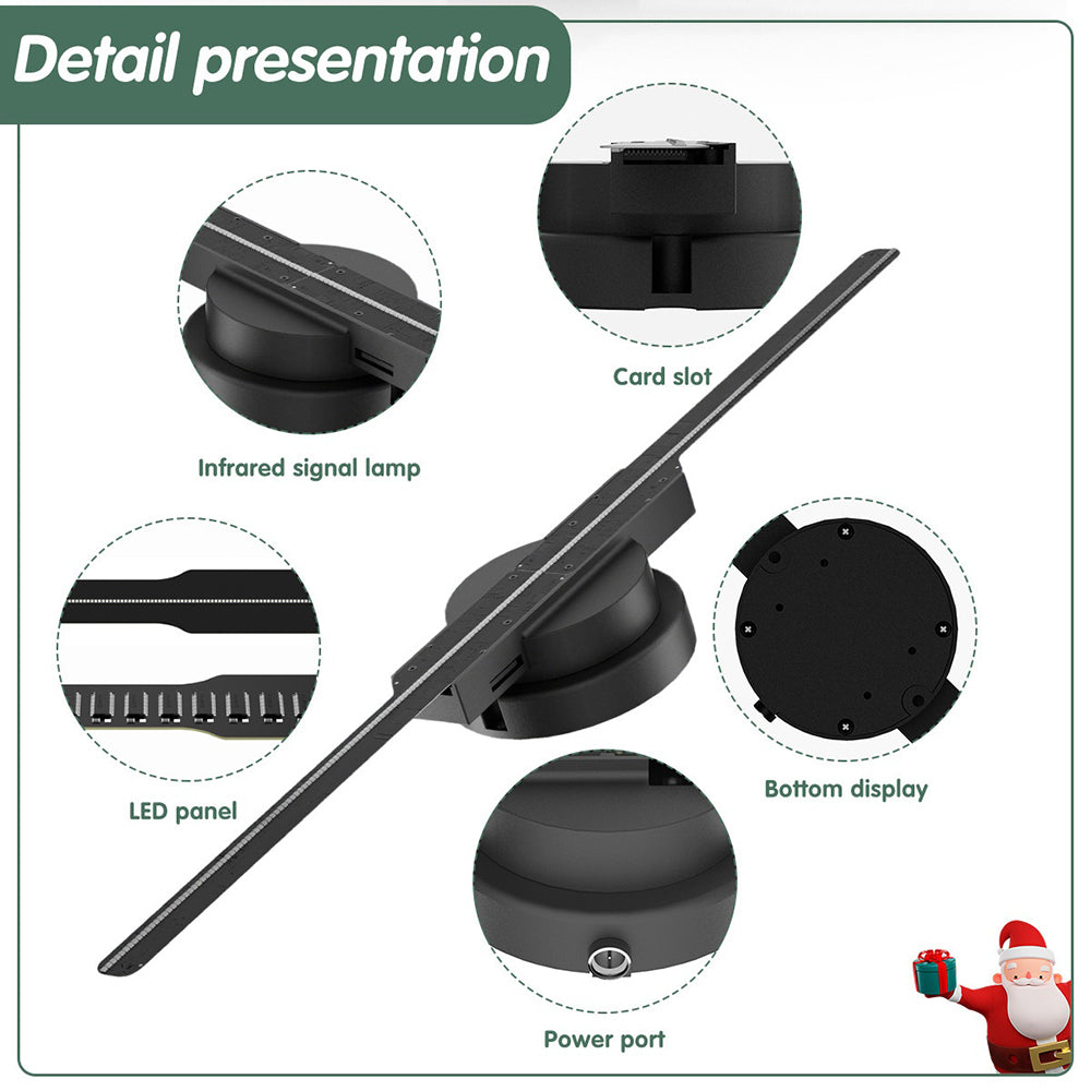 42cm 3D Hologram Fan WiFi App Control Holographic 224 LEDs Display Projector for Video Advertising