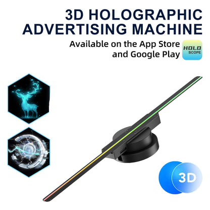 42cm 3D Hologram Fan WiFi App Control Holographic 224 LEDs Display Projector for Video Advertising