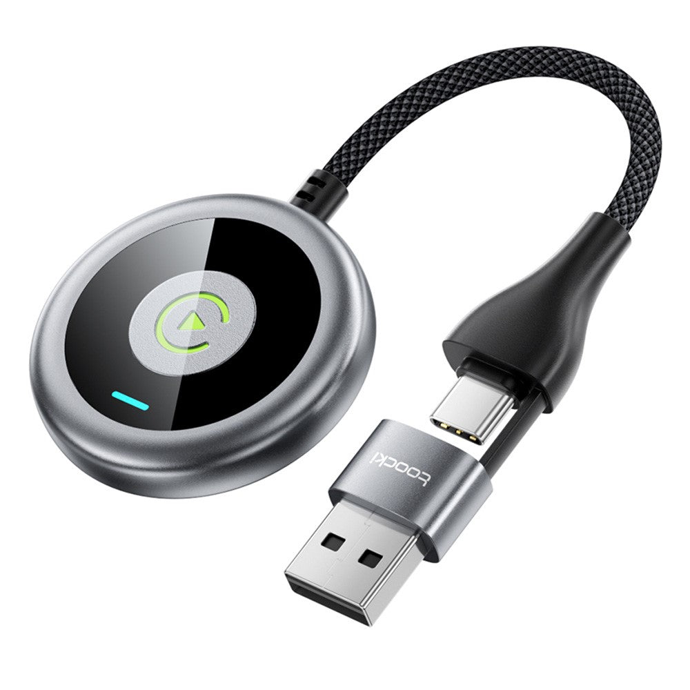 TOOCKI Wired to Wireless CarPlay Adapter: USB-C/USB-A, Bluetooth 5.0